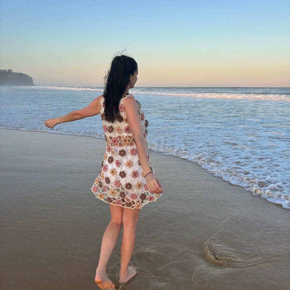 Floral Beach Cover-up dress Crochet pattern