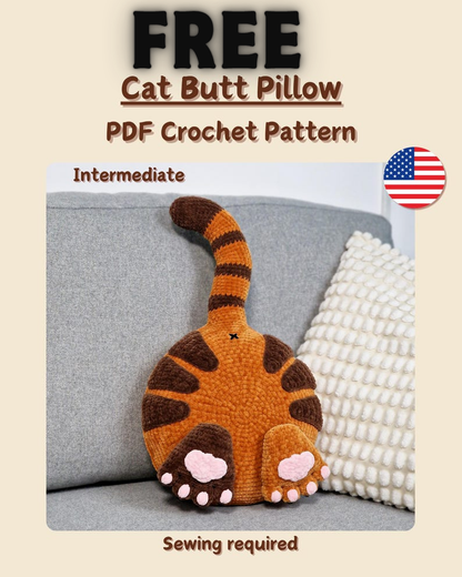 Tired Cat Crochet Pattern + Free cat pillow pattern