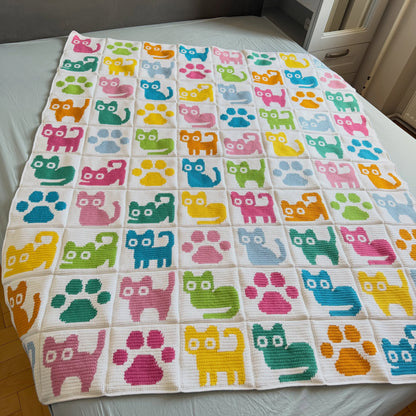 Granny Square Cats Crochet Collection – Blanket, Cardigan & Bags + Free old version Pattern