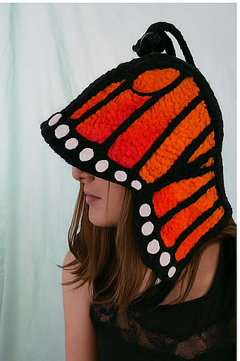 Butterfly Winter Hood crochet pattern