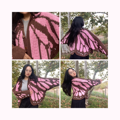butterfly sweater & cardigan  crochet pattern +video tutorial