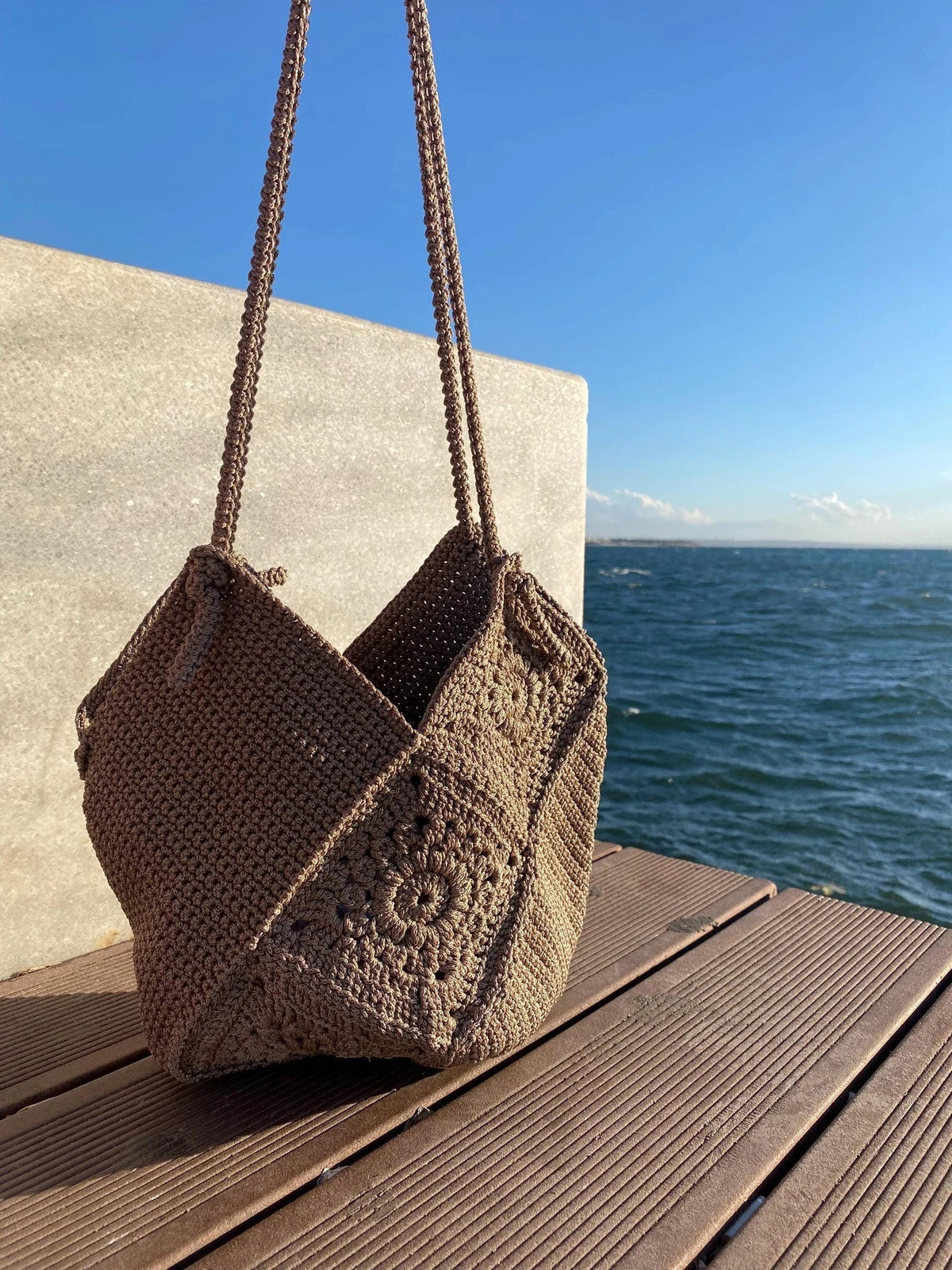 Beach Granny Square Jute Bag Crochet Pattern