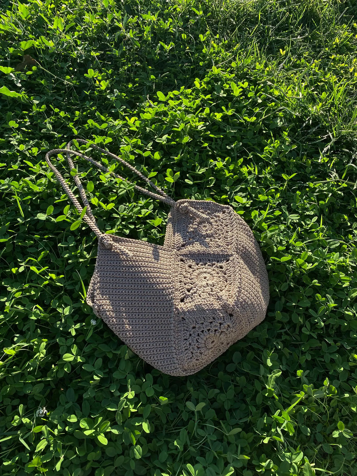 Beach Granny Square Jute Bag Crochet Pattern