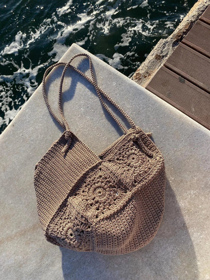 Beach Granny Square Jute Bag Crochet Pattern