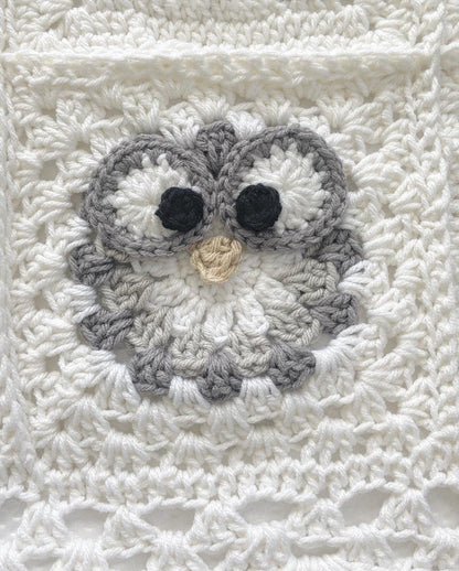 Owl Granny Square Blanket Crochet Pattern