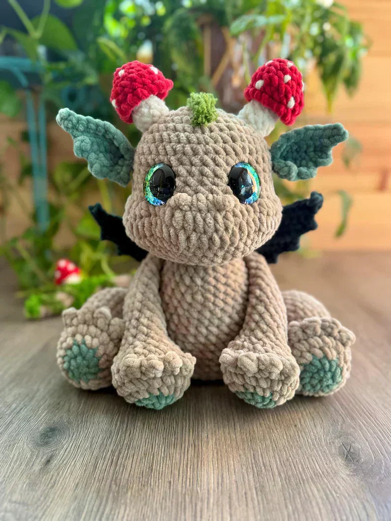 Cuddly Mushroom Dragon crochet pattern