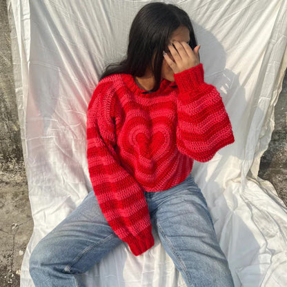 Heart Sweater-Pullover Crochet Pattern