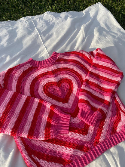 Heart Sweater-Pullover Crochet Pattern