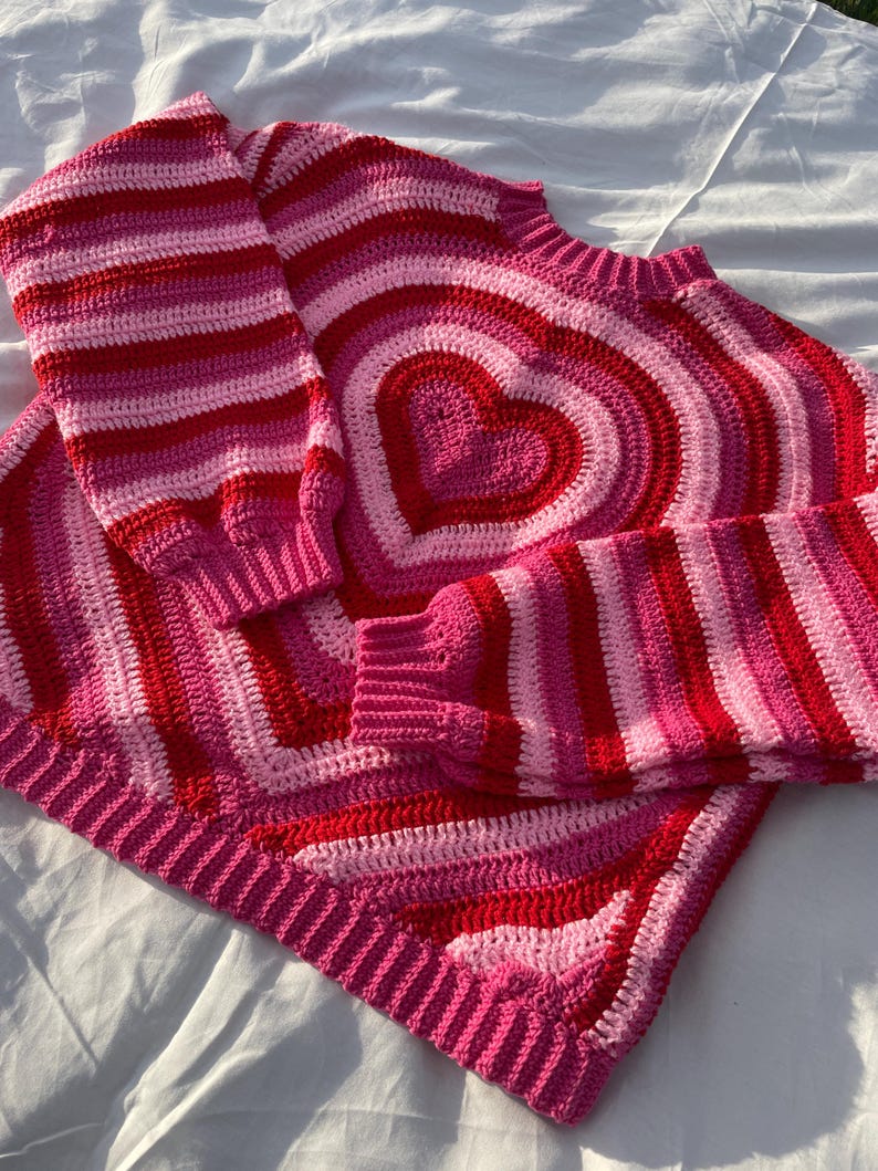 Heart Sweater-Pullover Crochet Pattern