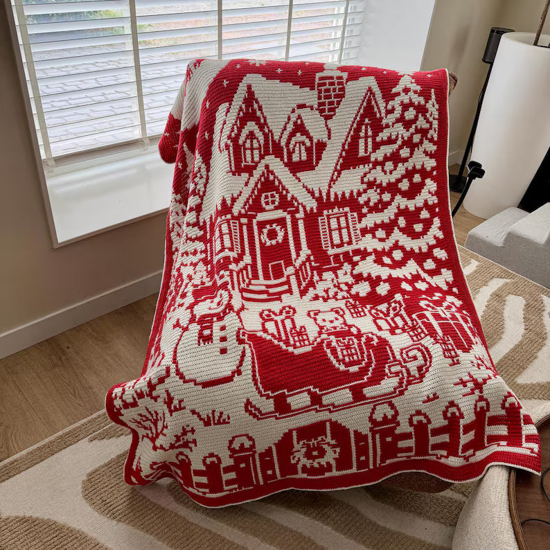 Christmas Mosaic Blanket Crochet Pattern