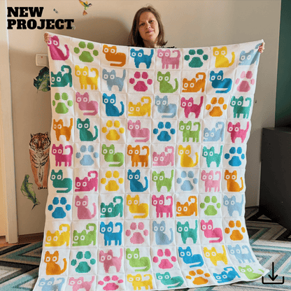 Granny Square Cats Crochet Collection – Blanket, Cardigan & Bags + Free old version Pattern