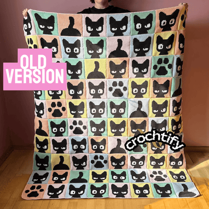 Granny Square Cats Crochet Collection – Blanket, Cardigan & Bags + Free old version Pattern